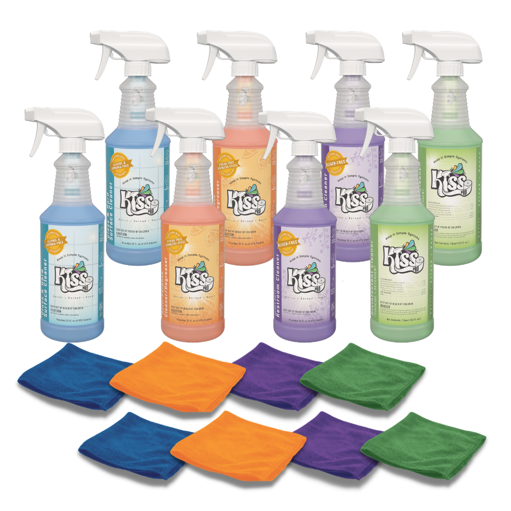 KISS Pro- Reuse Mini - 8 Bottles/Triggers 8 Towels